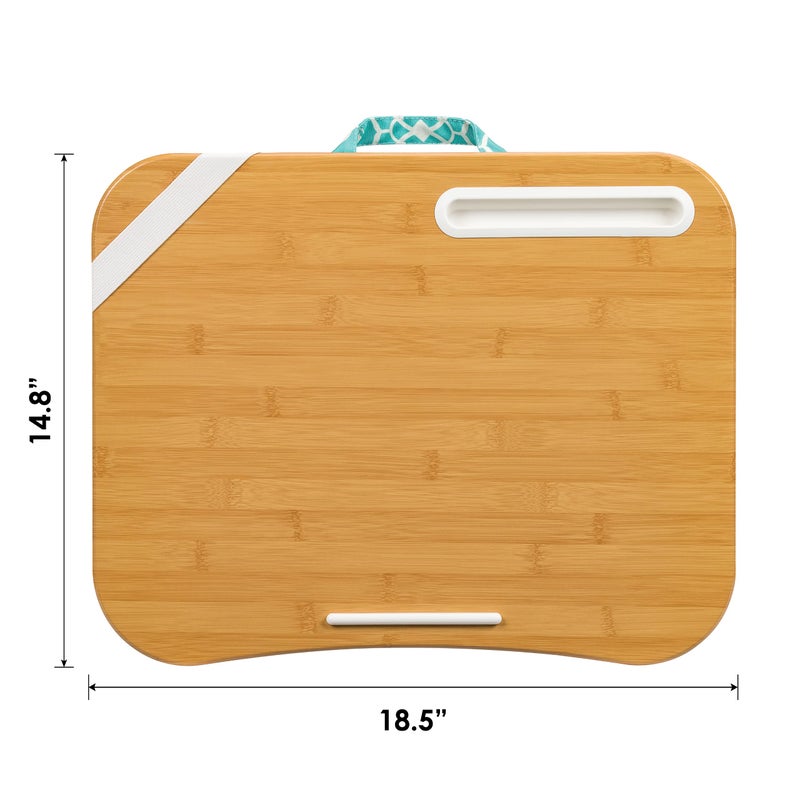 LAPGEAR XL Designer Lap Desk with Phone Holder and Device Ledge - Aqua Trellis - Fits up to 17.3 Inch Laptops - Style No. 45512 - Image 5